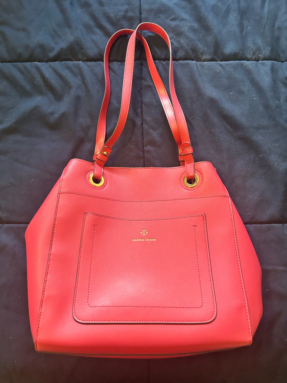 Red Leather Tote Bag